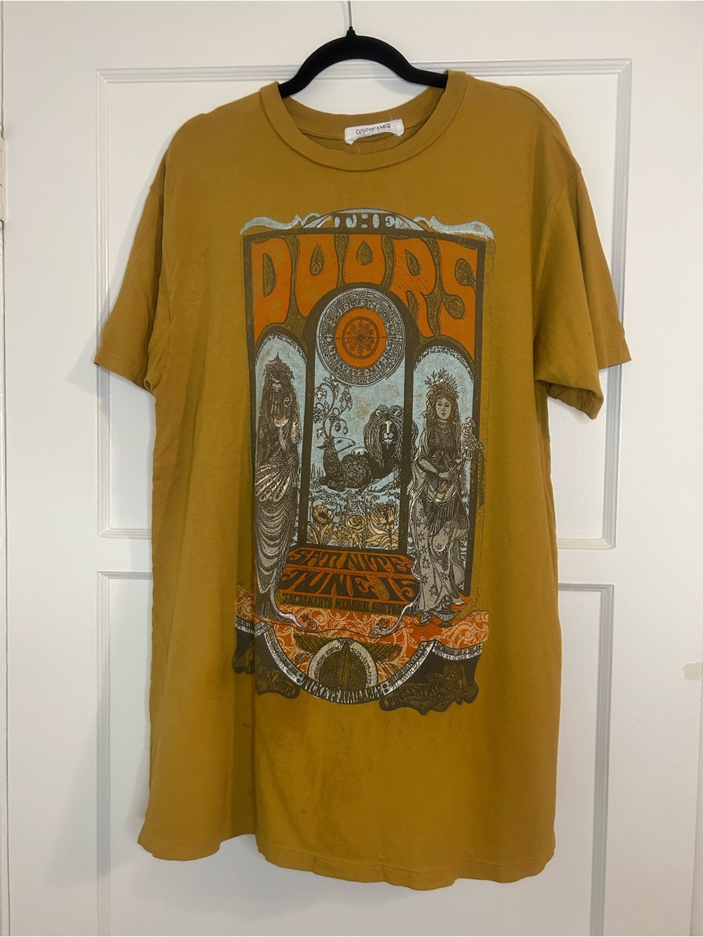 Free People Daydreamer Mustard Graphic Short-Sleeve T-Shirt Dress